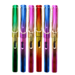 One Pack of Rainbow Branded Fountain Pens - 6 Pcs