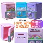 Money Saving Box with Rotating Lock | Coin & Cash Storage Box