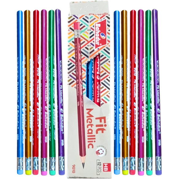 One Pack of Fit Metallic Lead Pencils HB - 12 Pcs