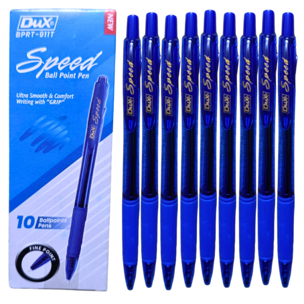 One Pack of Speed Ball Point Pens – Blue (10 Pcs)