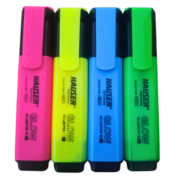Hauser Glow Highlighter Set 4 Pcs Fluorescent Markers