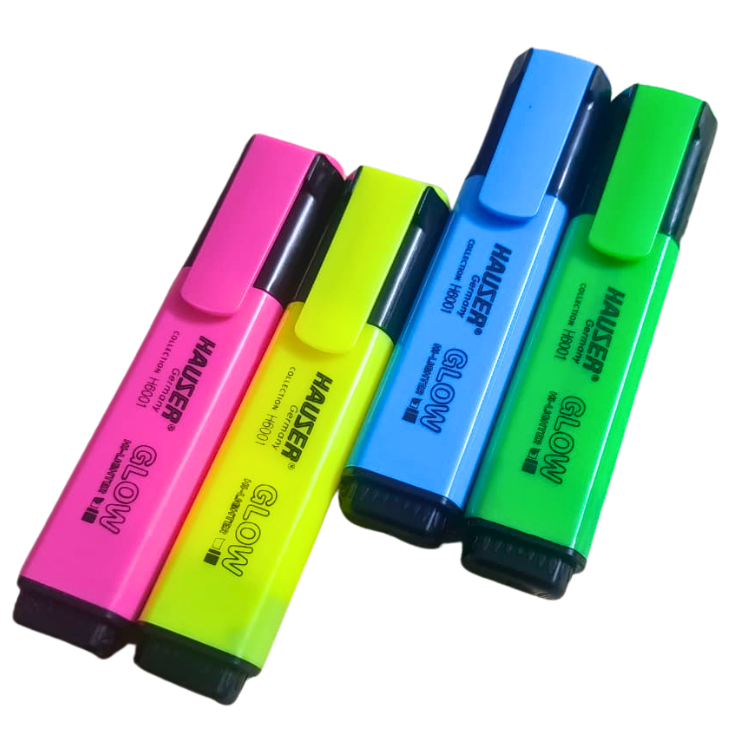 Hauser Glow Highlighter Set 4 Pcs Fluorescent Markers