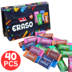 Bahadur ERASO Colorful Rubber Erasers – Pack of 40 Pcs
