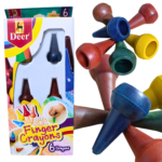 Pack of 6 Jumbo Grip Finger Crayons for Kids