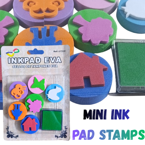 Kids EVA foam stamp set with mini ink pad cartoon printing stamps for school art and craft