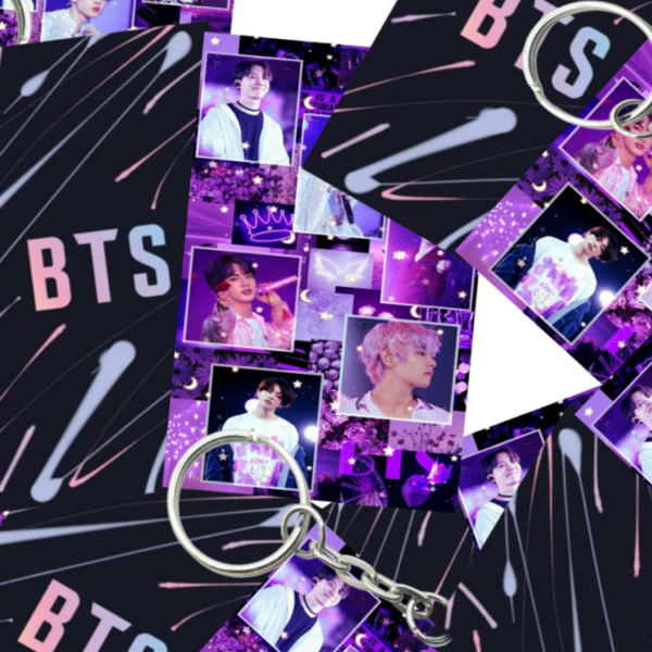 Premium BTS Double-Sided Keychain – K-Pop Fan Collectible