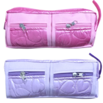 Kids Geometry Pencil Pouch with Keychain in Random Color – Large Capacity Zipper Pencil Case