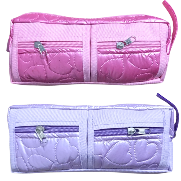 Kids Geometry Pencil Pouch with Keychain in Random Color – Large Capacity Zipper Pencil Case