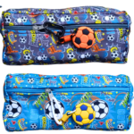 Kids Geometry Pencil Pouch Large Capacity Zipper Pencil Case with Fancy Keychain Random Color