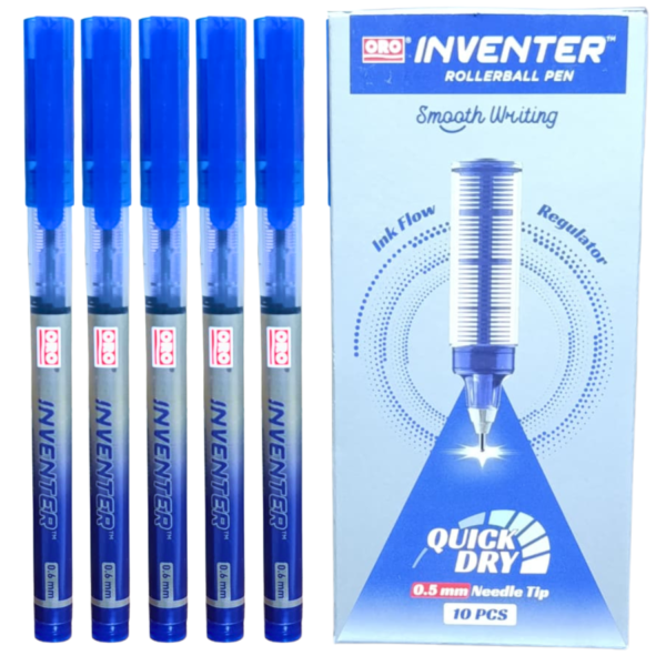 ORO roller ball pens blue 10 pcs pack smooth writing pens for school and office