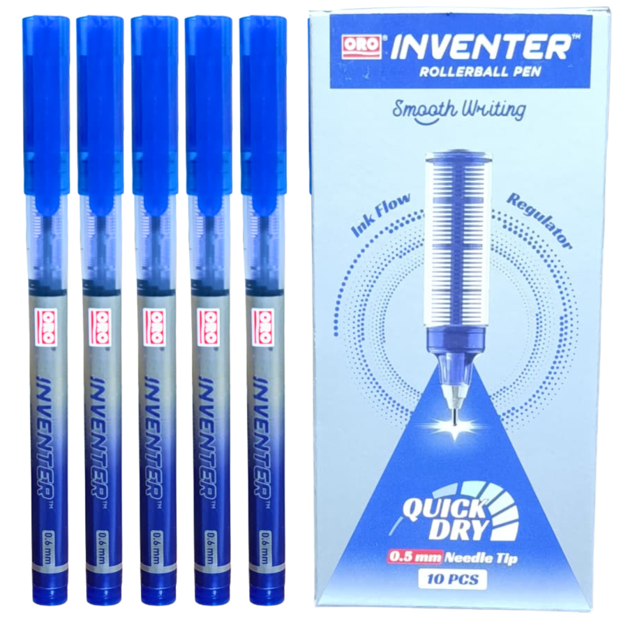 ORO roller ball pens blue 10 pcs pack smooth writing pens for school and office