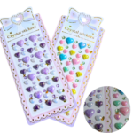 3D Crystal Heart Beads Stickers for Kids Multicolor DIY Craft Decorative Stickers
