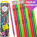Rangeen Neon 2HB pencils pack of 12 bonded lead neon school pencils for writing and drawing