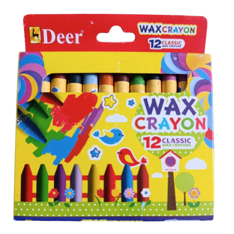 High Quality Wax Crayons Colors Set of 12 Vibrant Colors for Kids Art & School