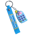 Cute cartoon silicone keychain for kids and girls soft rubber key ring random design