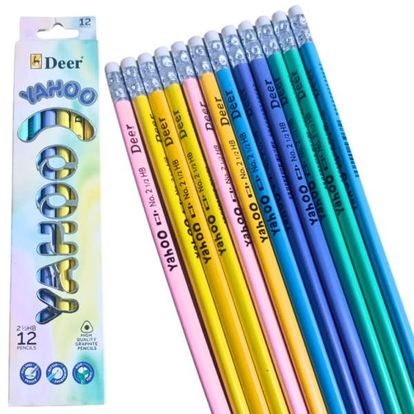 Deer Yahoo HB pencils pack of 12 premium wooden graphite pencils for school kids