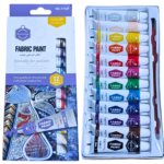 Keep Smiling Fabric Water Color Paints – 12 Bright Colors 12ml Tubes