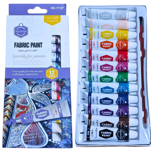 Keep Smiling Fabric Water Color Paints – 12 Bright Colors 12ml Tubes