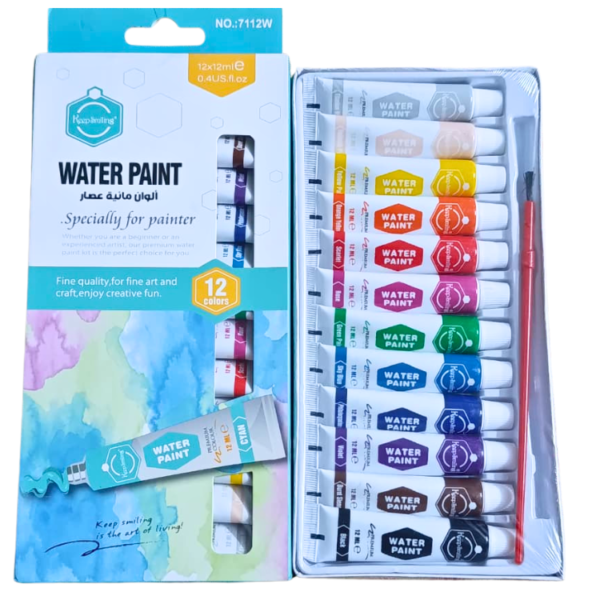 Keep Smiling Water Color Paints – 12 Bright Colors 12ml Tubes