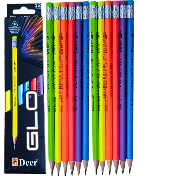 Premium GLO HB Pencils with Eraser – High-Quality Writing Pencils