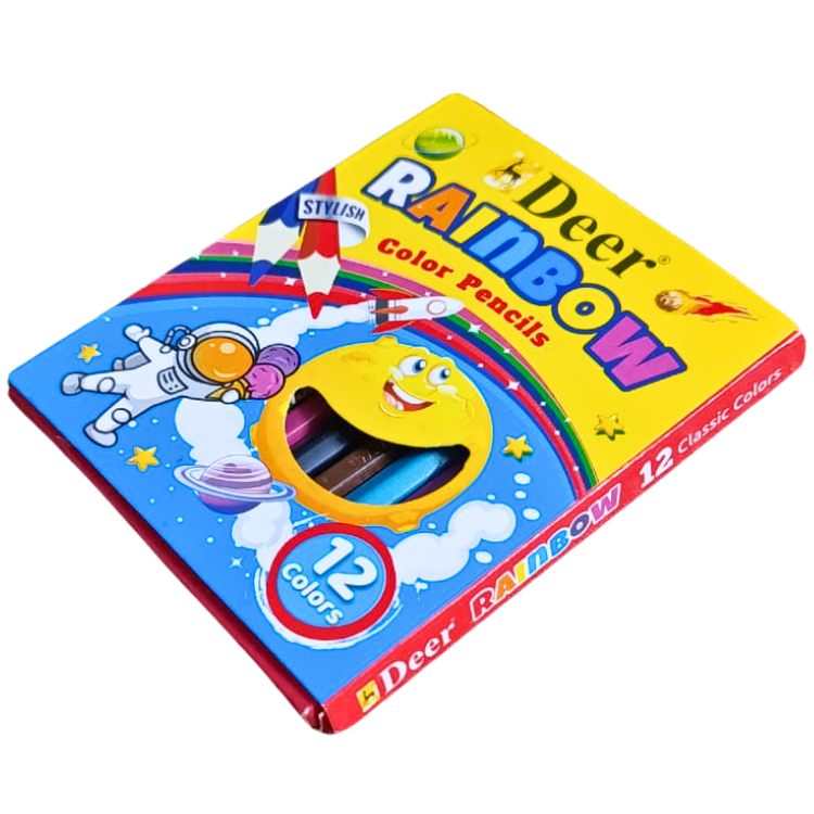 Rainbow Color Pencils Set for Kids 12 Half Colors School Art Drawing Supplies