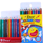 Rainbow Color Pencils Set for Kids 12 Half Colors School Art Drawing Supplies