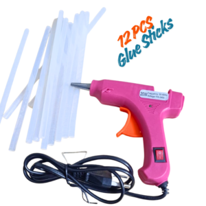 20W mini hot glue gun with 12 glue sticks for DIY crafts and school projects