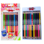 Premium quality 24 duo color pencils 2 colors in one pencil double sided 48 colors kids art school Pakistan