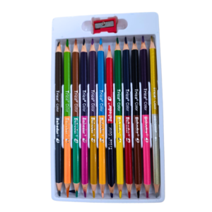 Premium quality 24 duo color pencils 2 colors in one pencil double sided 48 colors kids art school Pakistan