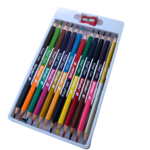 Premium quality 24 duo color pencils 2 colors in one pencil double sided 48 colors kids art school Pakistan