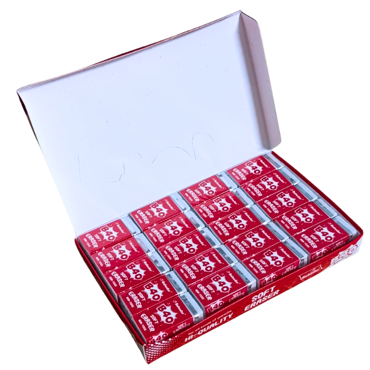 Bahadur B40 Soft Eraser Pack 40 Pcs – Smooth & Clean