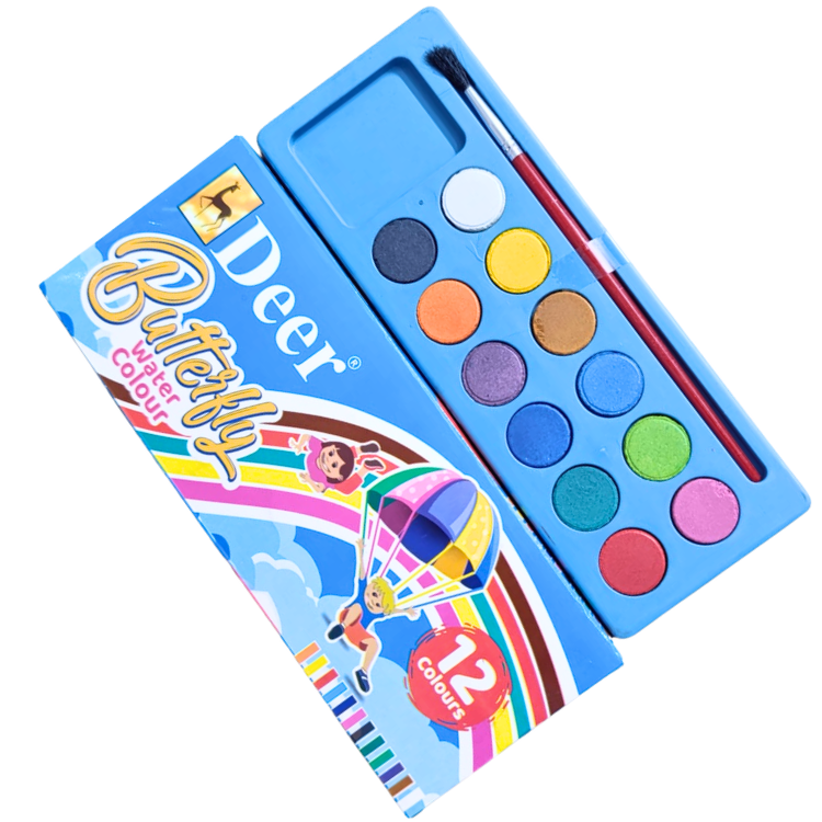 Premium quality Butterfly water color paint set with brush kids watercolor painting school art craft student palette Pakistan
