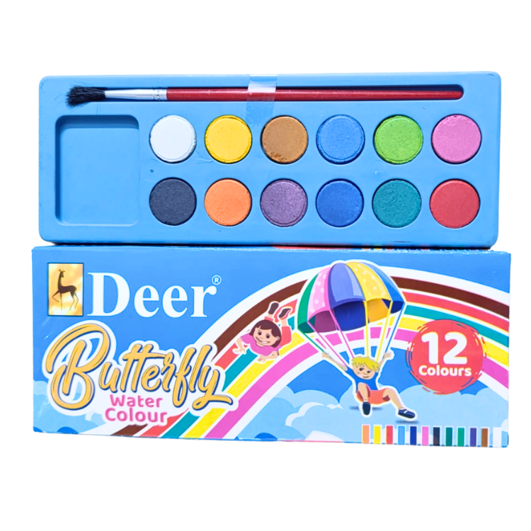 Premium quality Butterfly water color paint set with brush kids watercolor painting school art craft student palette Pakistan