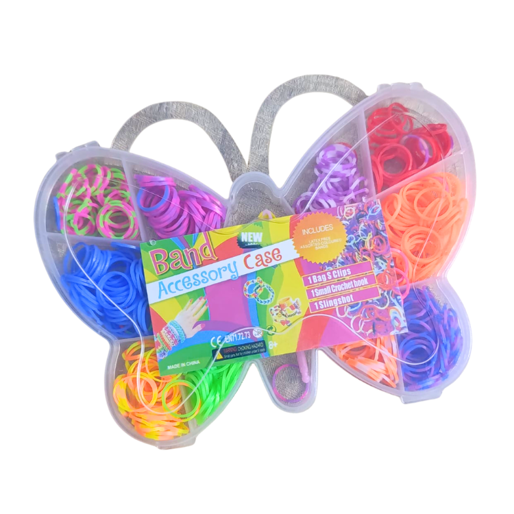 DIY colorful loom band kit girls rubber band bracelet making creative craft activity kids Pakistan