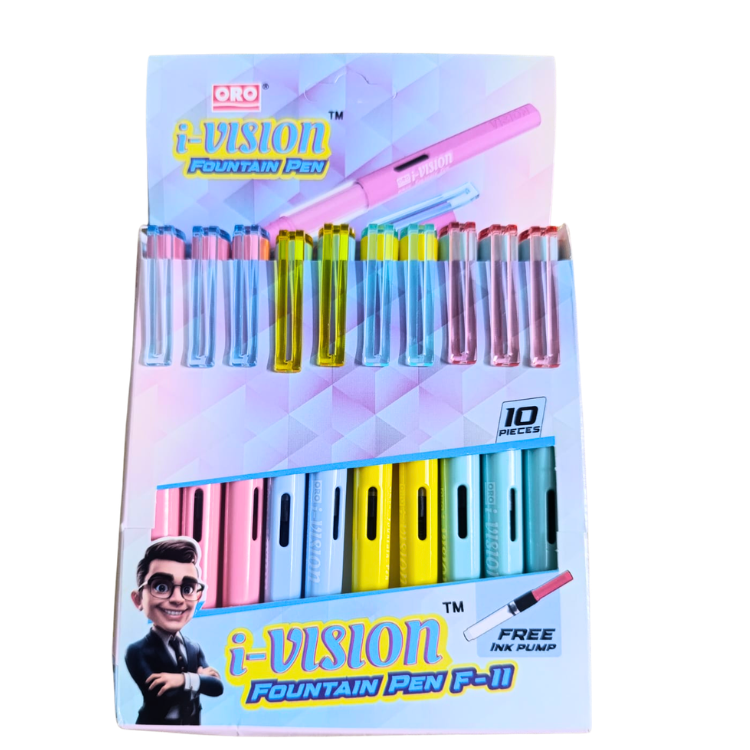 ORO i-Vision F-11 fountain pens 3 pcs pack smooth liquid ink refillable converter