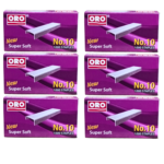 Pack of 6 ORO staple pins boxes No.10 size 1000 pcs per box manual hand use office school Pakistan