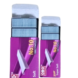 Pack of 6 ORO staple pins boxes No.10 size 1000 pcs per box manual hand use office school Pakistan
