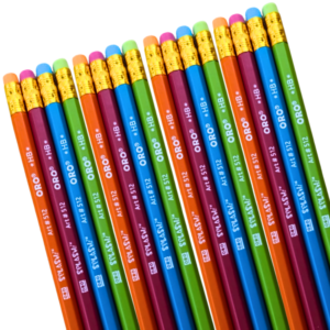 ORO Splash multicolor lead pencils with matching erasers pack of 12 smooth writing school kids Pakistan