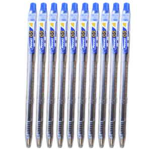 PIANO G5 retractable ball pens pack of 10 blue 0.8mm smooth writing ballpoint pens
