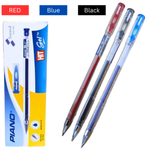 PIANO HIT gel ball pens pack of 10 blue red black smooth writing pens