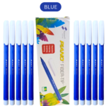 Piano Fiber Tip Markers 10pcs – Blue & Black Writing Pens