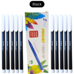 Piano Fiber Tip Markers 10pcs – Blue & Black Writing Pens