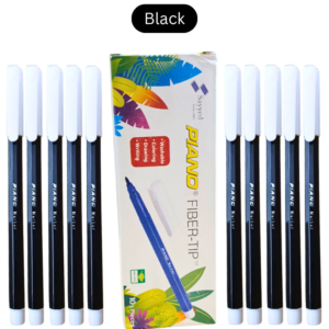 Piano Fiber Tip Markers 10pcs – Blue & Black Writing Pens