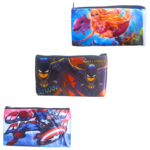 3 pcs cartoon geometry pouch set cute zipper pencil cases for kids school stationery