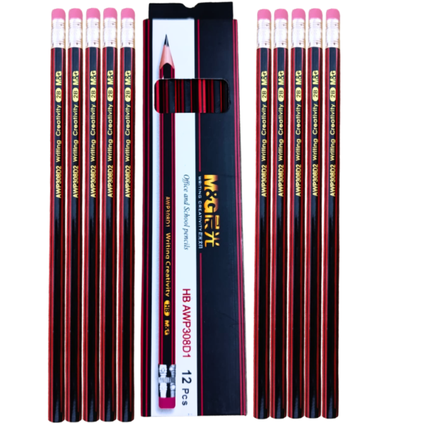 Premium HB lead pencils with eraser for kids pack of 12 smooth writing school daily use Pakistan