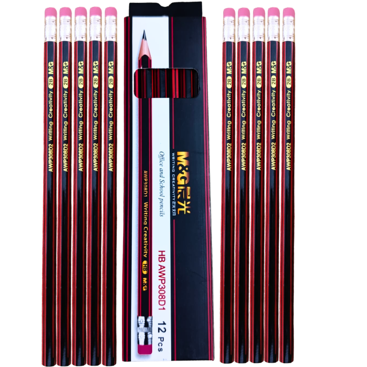 Premium HB lead pencils with eraser for kids pack of 12 smooth writing school daily use Pakistan