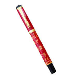 Premium red gold Chinese calligraphy fountain pen dragon clip gold nib luxury writing pen professional gift Pakistan