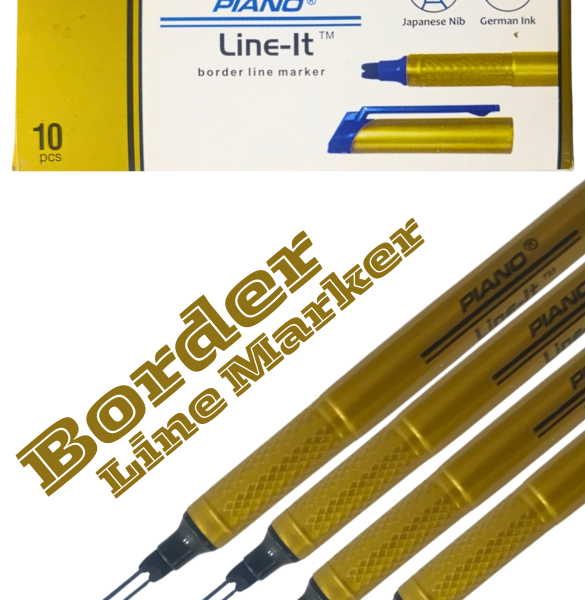 Pack of 10 PIANO Dual Tip Fine Line Border Markers