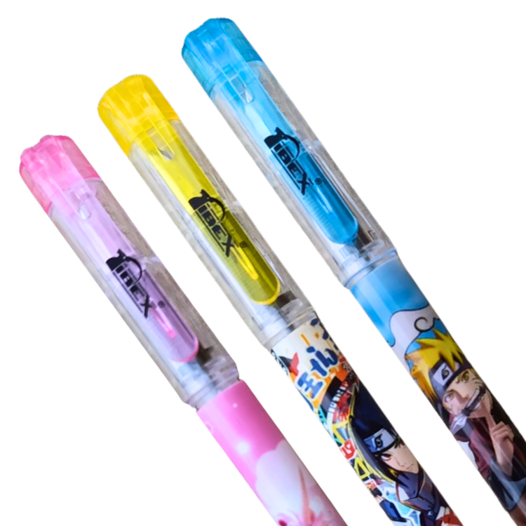 Pack of 3 Cartoon Fountain Pens – Smooth Ink Kids Writing
