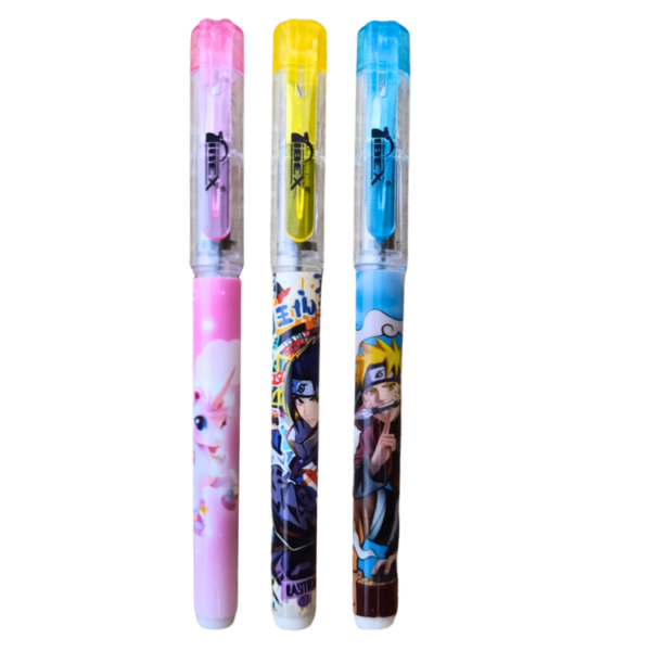 Pack of 3 Cartoon Fountain Pens – Smooth Ink Kids Writing